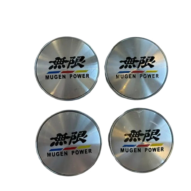 Wheel Centre Cap Set -Honda Mugen   60mm Silver