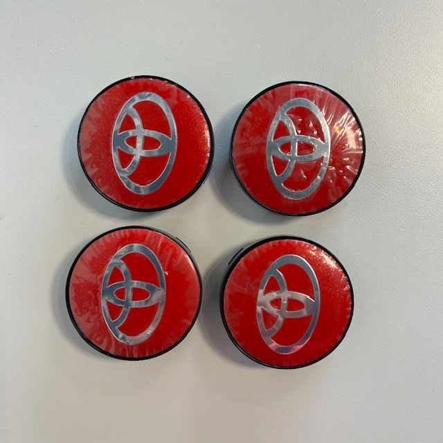 Wheel Centre Cap Set -  60mm Toyota Red