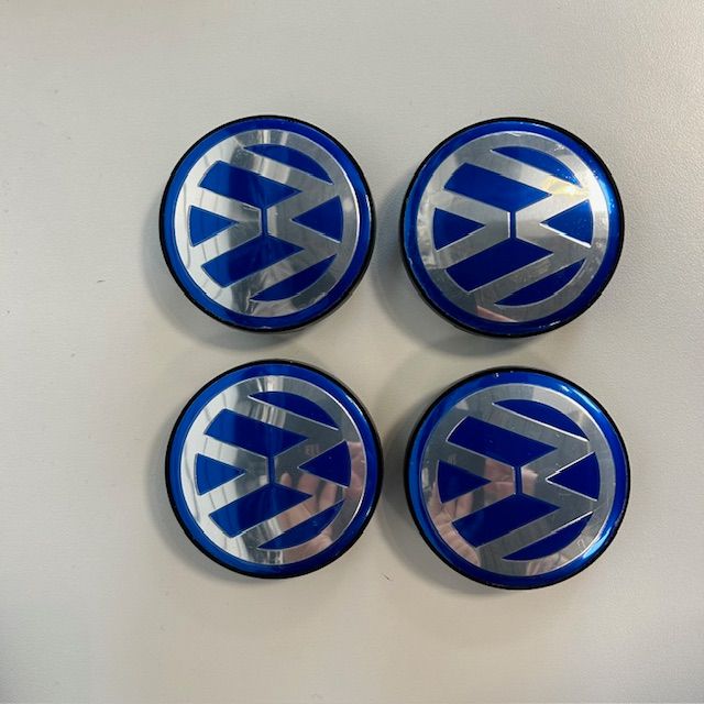 Wheel Centre Cap Set - 63mm VW Blue