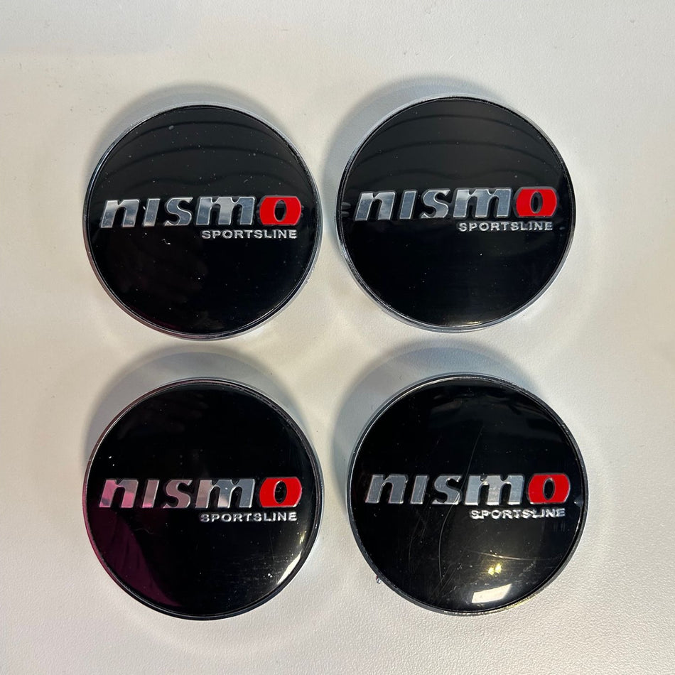 Wheel Centre Cap Set - 60mm Nissan Nismo Silver Edge