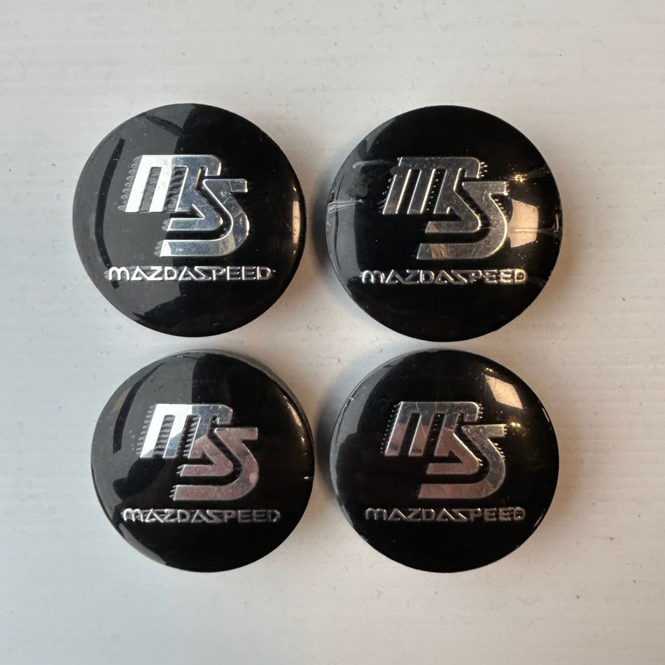 Wheel Centre Caps Set - 56mm Mazda Speed Black