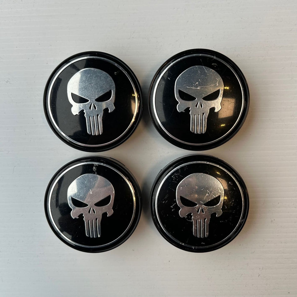 Wheel Centre Cap Set - 60mm Punisher Skull.